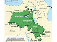 Siedlungsgebiete der Kurden in der T�rkei, in Syrien, im Irak und im Iran